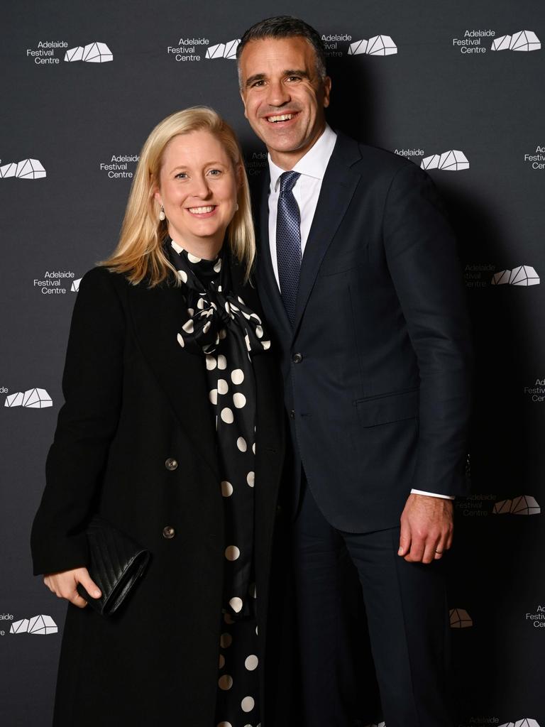 Annabel West and Premier Peter Malinauskas on the Adelaide Festival Centre 50th Red Carpet. Picture: File