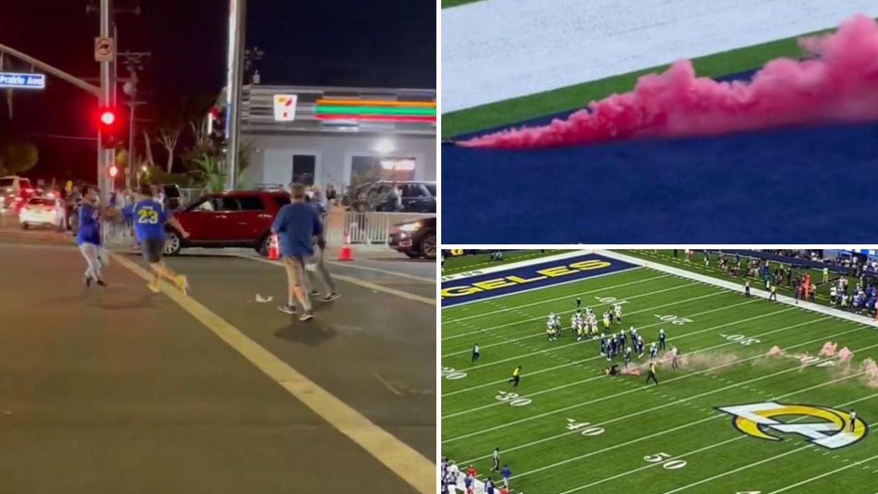 NFL 2022: LA Rams Vs Buffalo Bills, streaker flare protest, fan fight ...