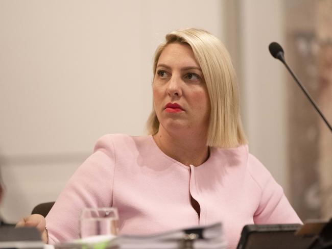 Deputy Leader of Opposition Cr Kara Cook (Morningside, ALP) seen at Brisbane City Council meeting at King George Square, Brisbane City, Brisbane, 27th of October 2020. (News Corp/Attila Csaszar)