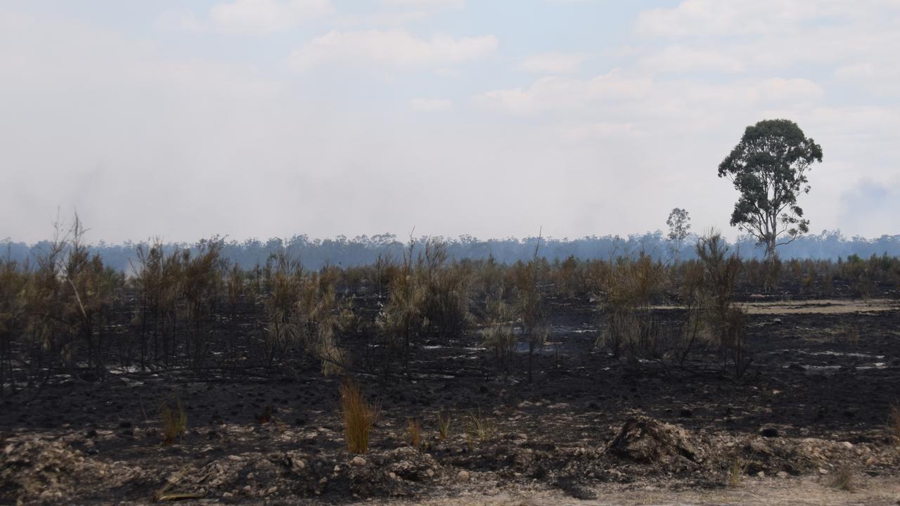 The Simpkins family prepare for another night of battling fires that have already damaged more than 100 acres of their grazing land after dry lightning struck. Picture: Emily Devon