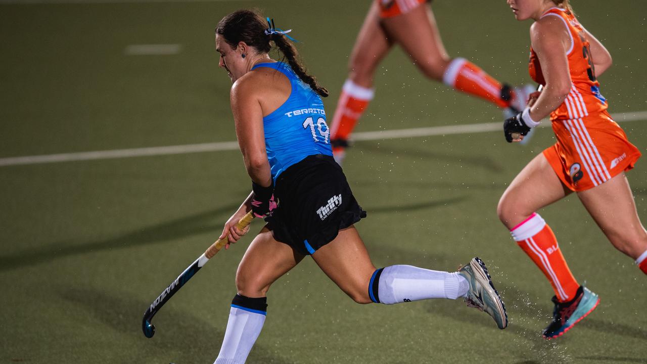 The first Festival of Hockey match between the Territory Stingers and Brisbane Blaze. Picture: Pema Tamang Pakhrin