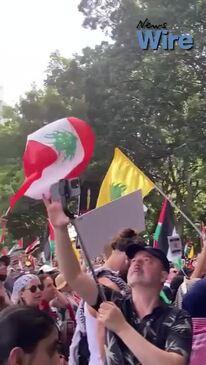 Pro-Palestine protesters jeer Albanese