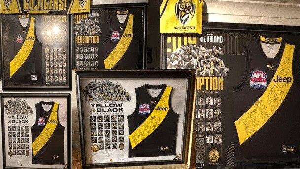 Richmond memorabilia, valued at more than $6,000, was stolen from a Chadstone property. Picture: Victoria Police.