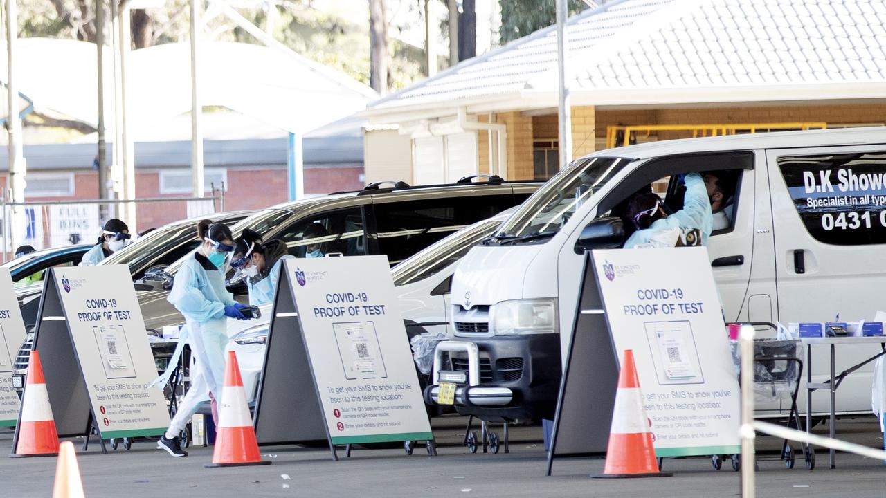 COVID-19 drive through clinic at Fairfield, an LGA of concern. Picture: NCA NewsWire / Nikki Short