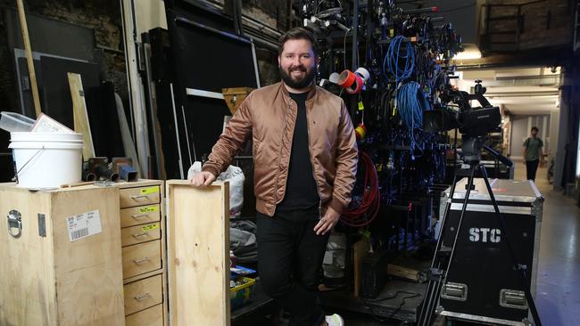 Sydney Theatre Company artistic director Kip Williams pictured backstage at Roslyn Packer Theatre in Walsh Bay, Sydney. Picture: Britta Campion