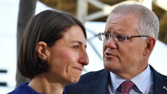 Prime Minister Scott Morrison (right) with NSW Premier Gladys Berejiklian.