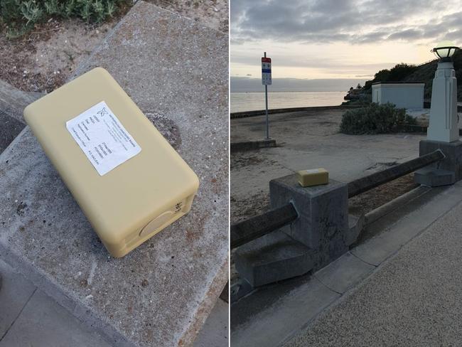 Ashes found at Eastern Beach on Monday.