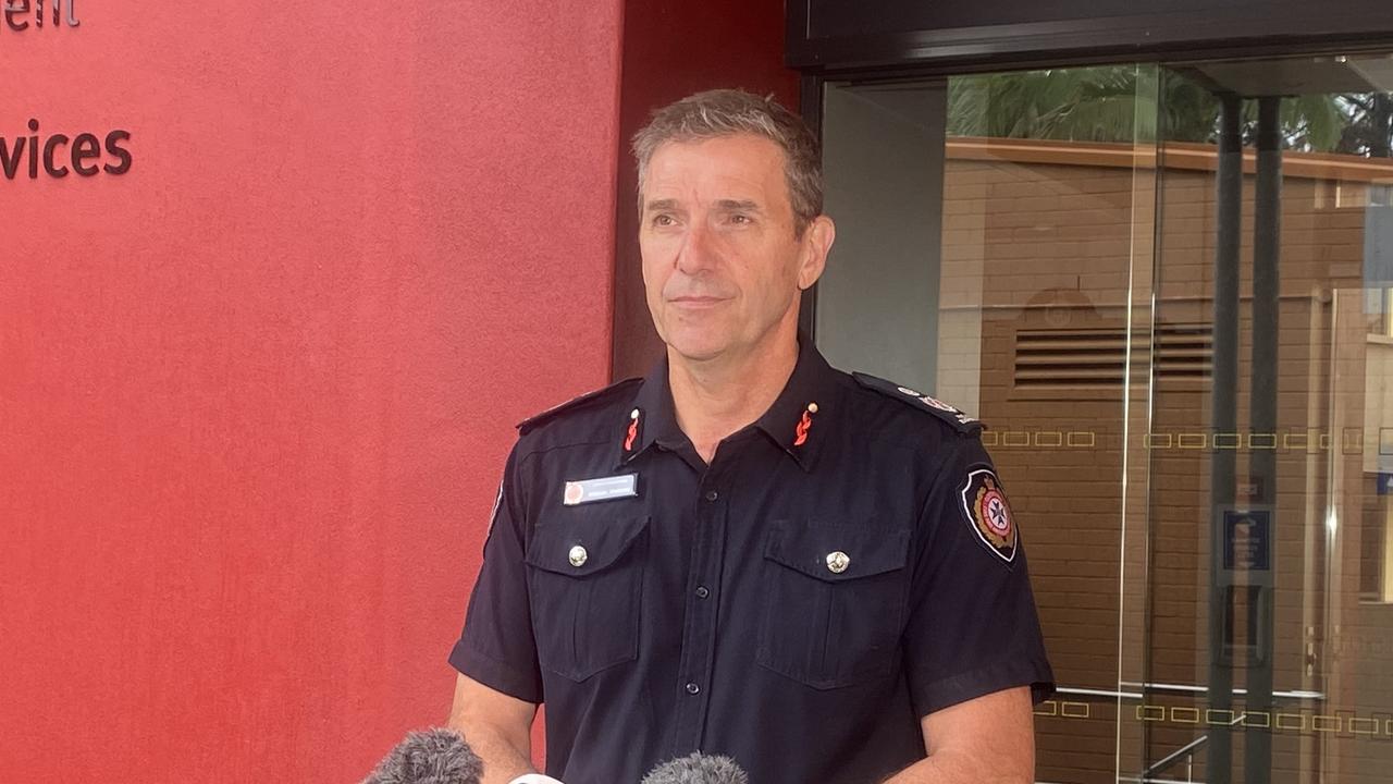 Queensland Fire and Emergency Service (QFES) Deputy Commissioner Mike Wassing gives an update on Sunday.