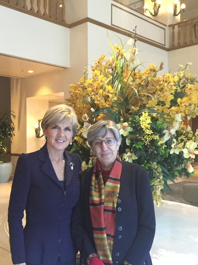 Samar with Australia’s first female foreign minister, Julie Bishop.