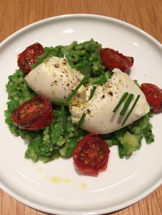 Yum. Time for a Buffalo mozzarella with smashed broad bean salad.