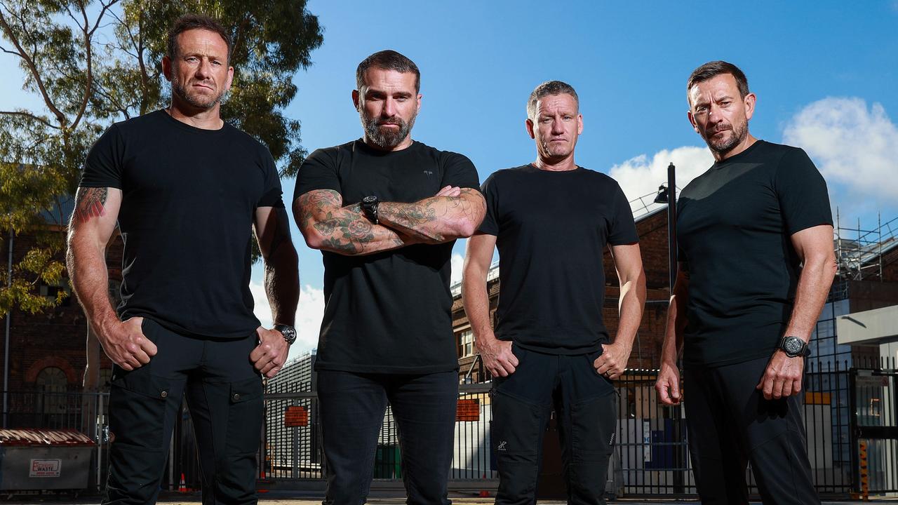 SAS Australia Instructors Jason 'Foxy' Fox, Ant Middleton, Mark 'Billy' Billingham, and Ollie Ollerton. Picture: Justin Lloyd