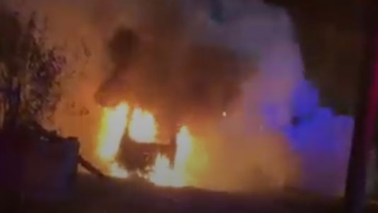Watch: Moment van goes up in flames in suburban street
