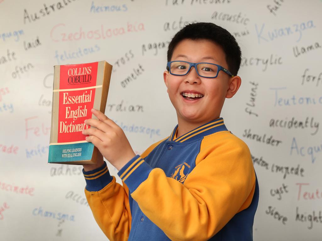 Serpell Primary School student Kyle Hu, 10, topped the country in the Green level (Years 3-4) category of the school round in the 2024 PM’s Spelling Bee. Picture: David Caird