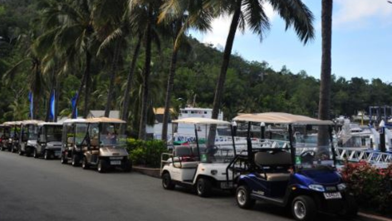 Holiday-makers on Hamilton Island have been warned to take care while driving golf buggies.