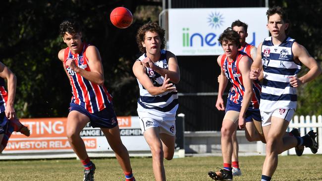 QAFL colts action- Wilston Grange and Broadbeach at Hickey Park. Picture, John Gass