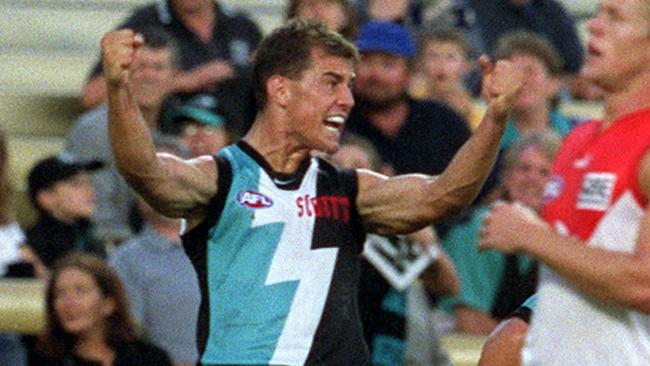 Warren Tredrea in an early version of the Port Adelaide jumper.