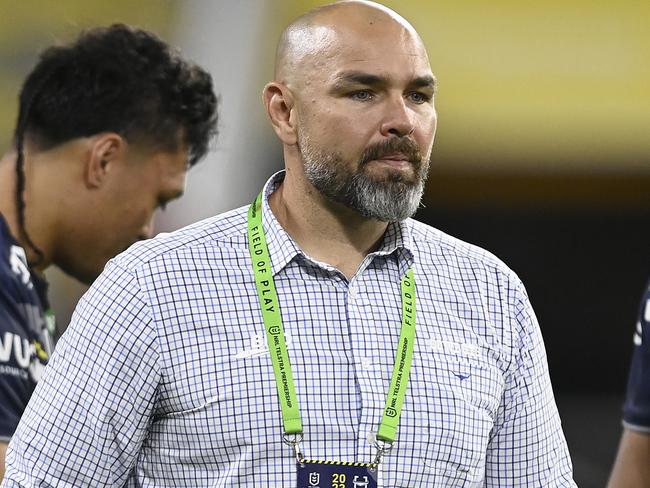 Cowboys coach Todd Payten after a loss at Qld Country Bank Stadium last year. Picture: Ian Hitchcock/Getty Images