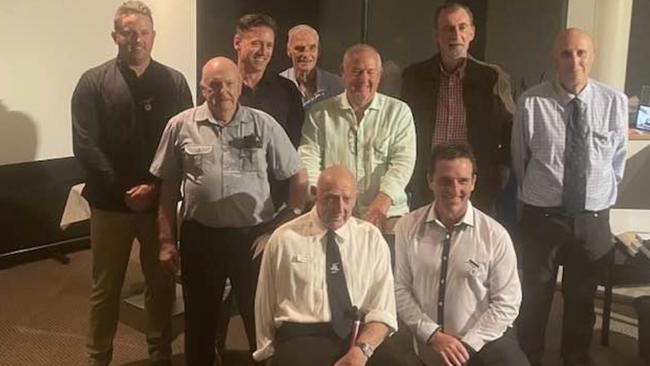 Flinders CC's champion team: from left, Dwayne Field, Len Moon, Jamie Symes, Graham Peck, Bruce Commons,Tom Lamb, Greg Wilson, Neil Challis' son Graham, Shane Beggs. Not in picture Matthew Edwards,Terry Culph, John Lawson.