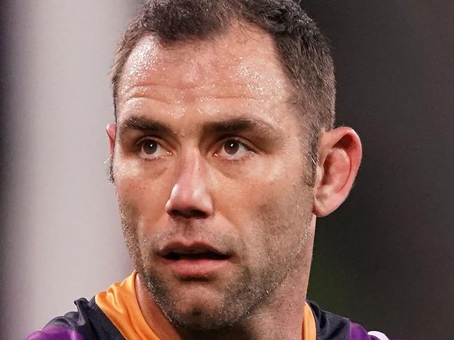 Cameron Smith of the Melbourne Storm looks on during the Round 25 NRL match between the Melbourne Storm and the North Queensland Cowboys at AAMI Park in Melbourne, Friday, September 6, 2019. (AAP Image/Scott Barbour) NO ARCHIVING, EDITORIAL USE ONLY