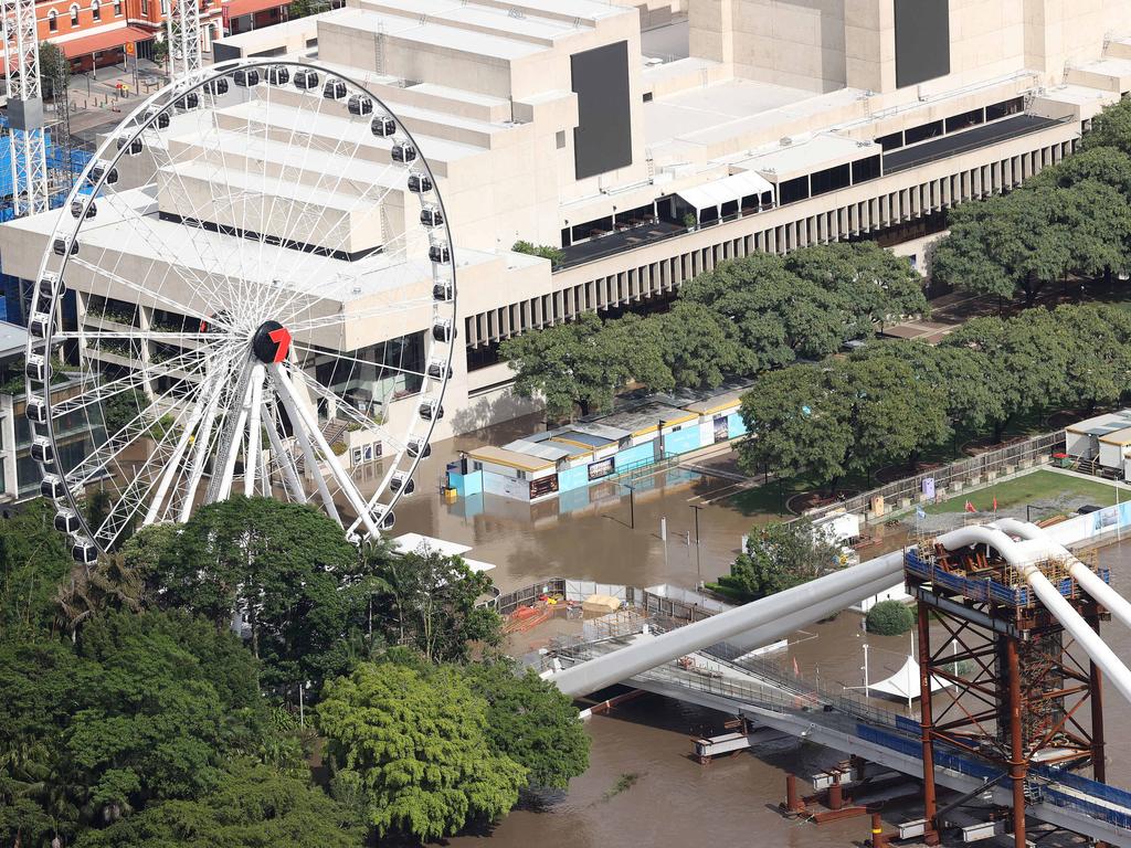 Flooding in South Bank last week. Picture: Liam Kidston