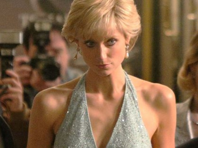 Debicki playing Diana in The Crown.