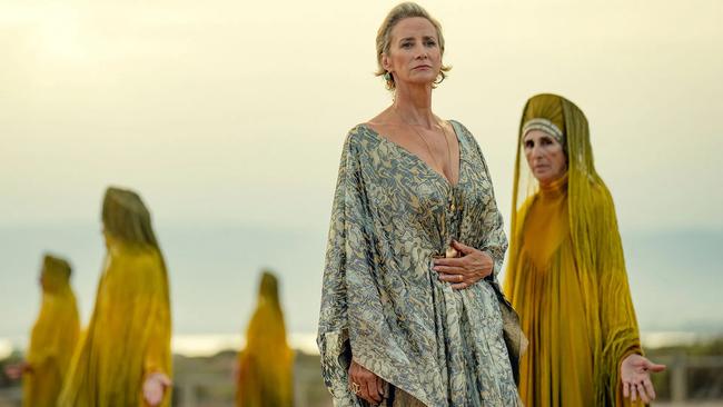Janet McTeer as Hera in season one of Kaos, a 2024 Drama series. Picture: Netflix