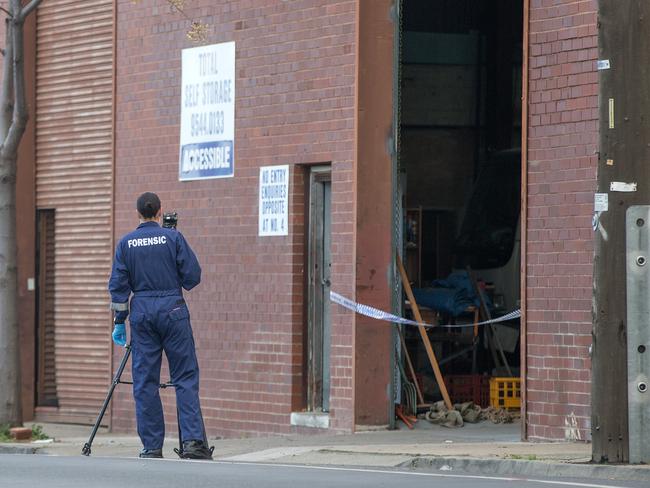 The storage facility where the remains were found. Picture: Sarah Matray