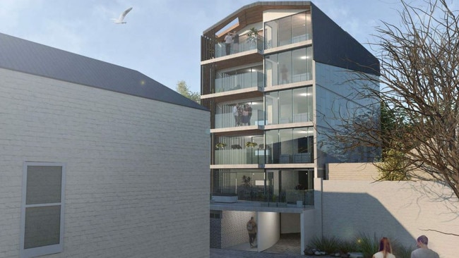 Artist impression of proposed apartment development at 190 Macquarie St Hobart. Picture: CYKEL ARCHITECTURE