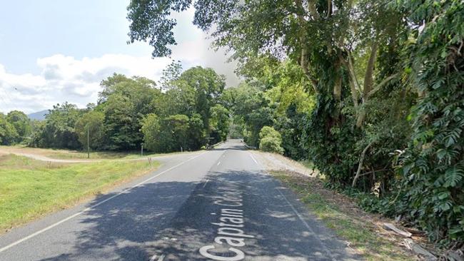 A man is trapped in a car that crashed down an embankment near Mossman.