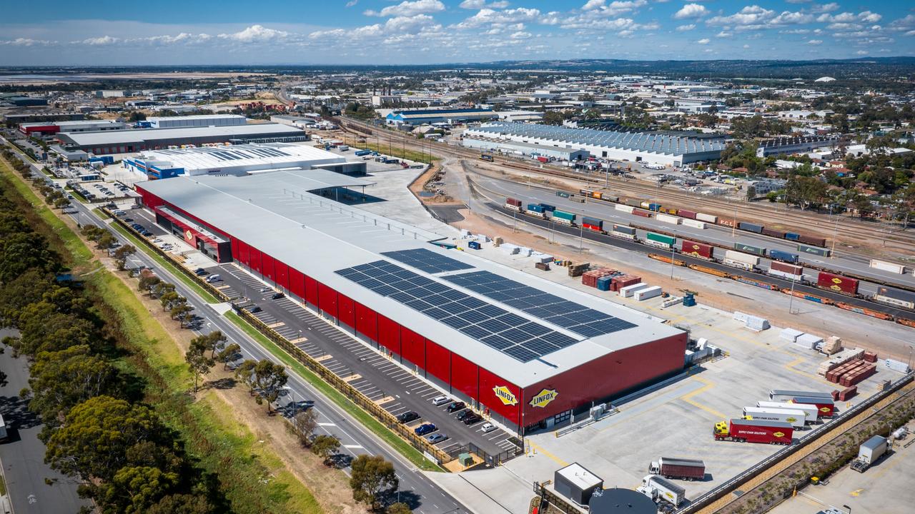 Linfox’s new $90m freight terminal at Regency Park, in Adelaide’s north.