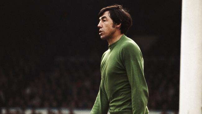 Stoke City and England goalkeeper Gordon Banks looks on during a game circa 1967. Picture: Don Morley/Allsport/Getty Images