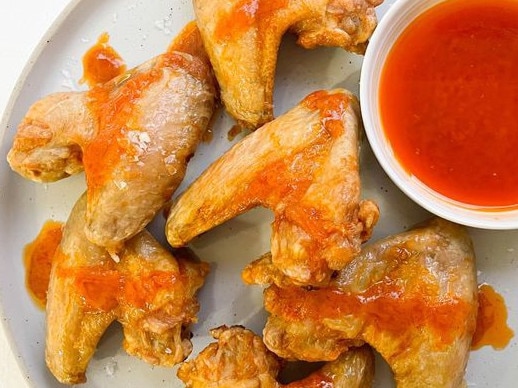 Chicken wings: Air fryer buffalo wings.