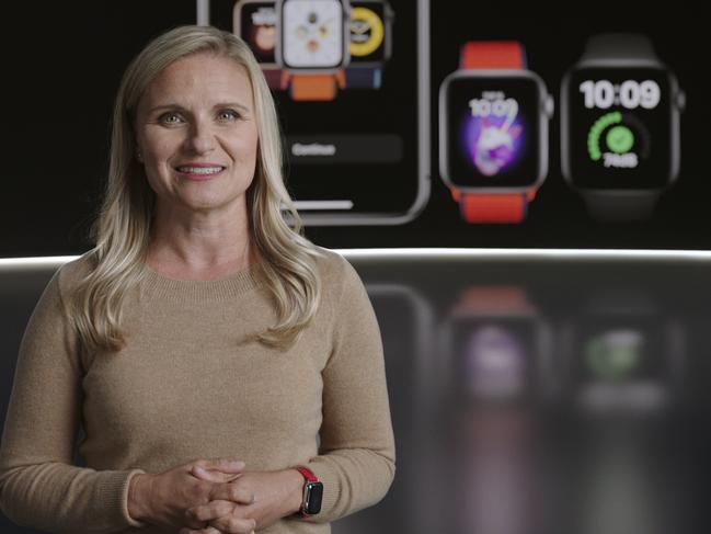 Deidre Caldbeck introduces family set-up for Apple Watch. Picture: Apple