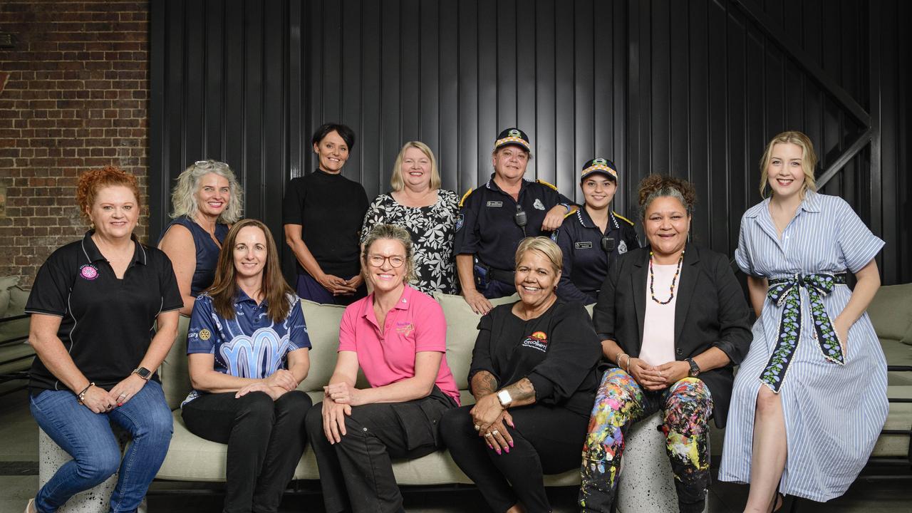 Celebrating International Women's Day are (from left) Amanda Dalton, Jo Capp, Shirley-Anne Gardiner, Suzie Wenitong, Nicole Rangiira, Tash Johnston, Tanya Dallinger, Lizzie Adams, Rojin Rash, Kim Walmsley and Courtney Patterson, Thursday, March 6, 2025. Picture: Kevin Farmer