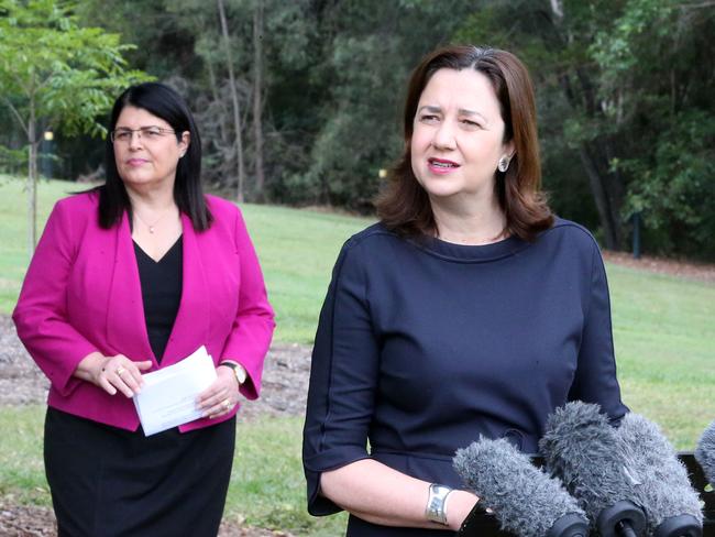 Premier Annastacia Palaszczuk Education Minister Grace Grace. Picture: AAP/Richard Gosling