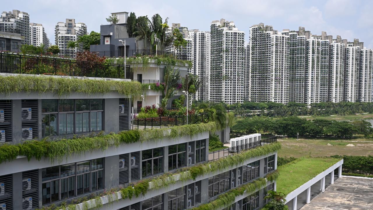 A general view of condominiums (back) at Forest City. Picture: Mohd RASFAN / AFP.