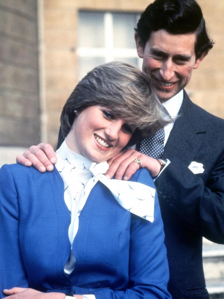 Charles and Diana pose following their engagement.