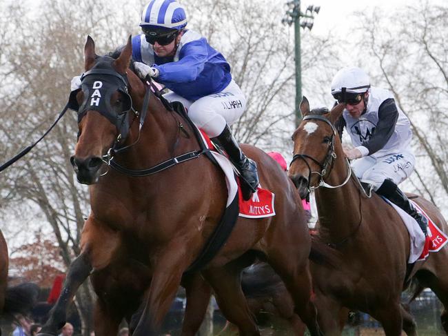 Jamie Kah brings up a winning double with Faatinah. Picture: Getty Images