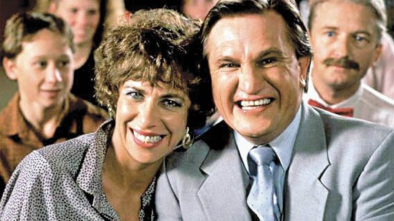 Frankie J Holden as Mr Gribble in Round The Twist with Judith McGrath in 1989.