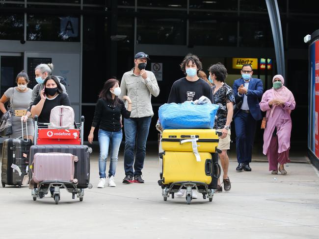 Incoming. People arriving at Sydney International Airport. Picture: NCA NewsWire /Gaye Gerard