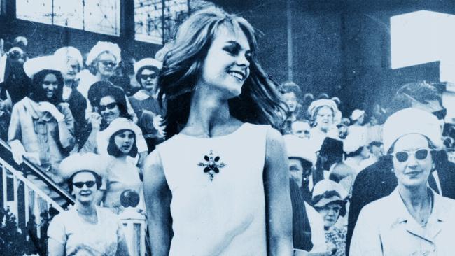 AUS50TH 1965: Model Jean Shrimpton at Flemington for Melbourne Cup in 1965.  Picture: Supplied