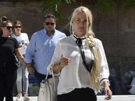 Viktoria Karida, widow of former Sydney underworld figure John Macris and model, arrives in court. Picture: Spyros Bakalis