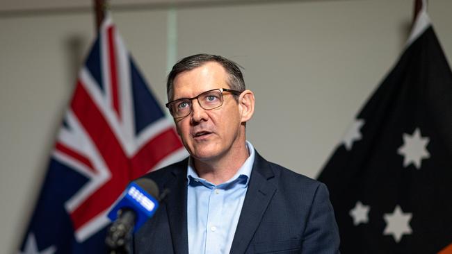 Chief Minister Michael Gunner has shared the Territory’s COVID-19 exit roadmap with New Zealand Prime Minister Jacinda Ardern following today’s National Cabinet. Picture: Che Chorley