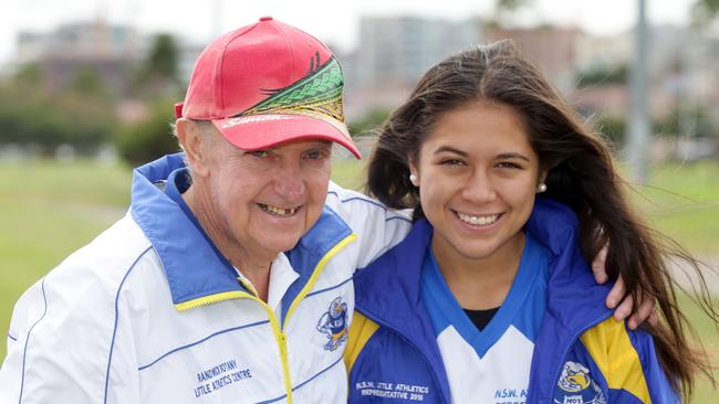 Rolly Jennings has been a volunteer with Randwick Botany Little Athletics club for the past 17 years. Rolly’s youngest Rose (pictured) is still part of the under 17's. Picture: Craig Wilson