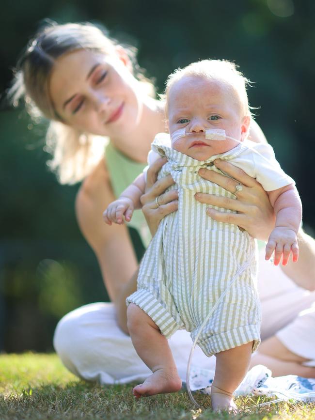 Erika Brown and little Oliver Credit: Peter Wallis