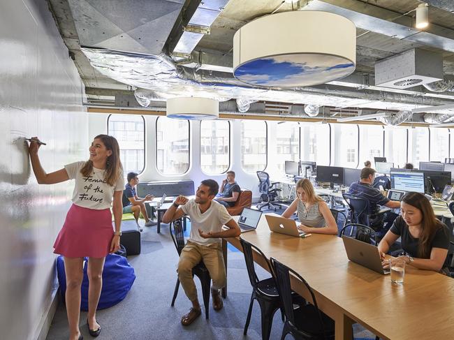 An open-plan space in the Finder.com.au office in Sydney. Picture: Supplied