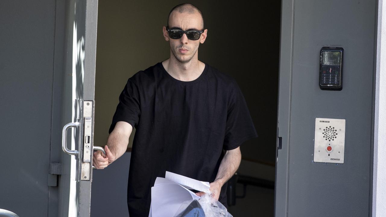 Logan Boucher on bail is seen leaving the Adelaide Magistrates court. Picture: Newswire