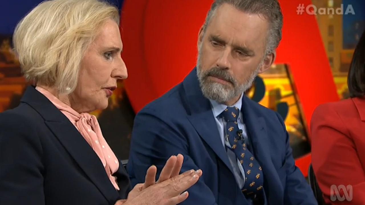 Jordan Peterson appeared on the ABC’s Q&amp;A program with Cate McGregor last year. Picture: ABC