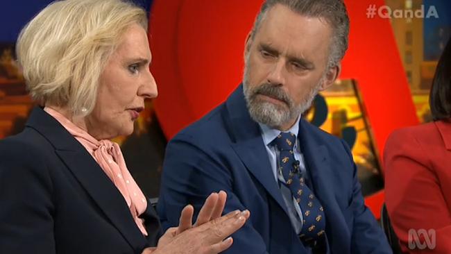 Jordan Peterson appeared on the ABC’s Q&A program with Cate McGregor last year. Picture: ABC