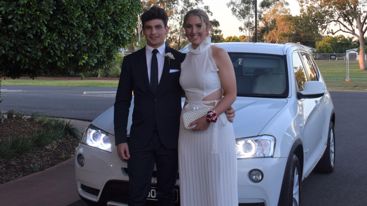 Cody O'May and Clare Boland stunned out on the red carpet at Our Lady of Southern Cross College's formal for 2023. Picture: Emily Devon